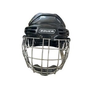 Bauer Hockey Helmet FM4000 M Cage Black Silver Medium Good Condition True Vision